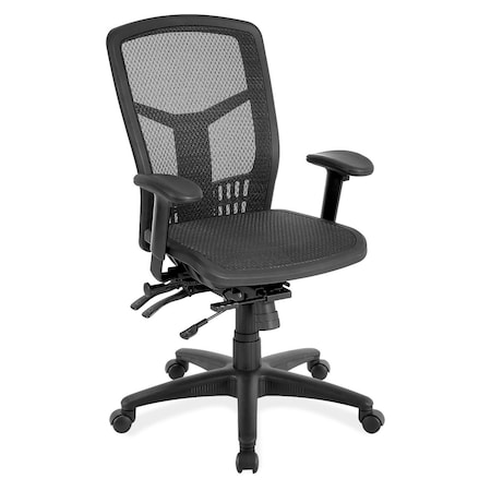 Officesource CoolMesh Collection All Mesh, Multi-Function, High Back Mesh Back Chair with Black Frame OSTW8908MBK
